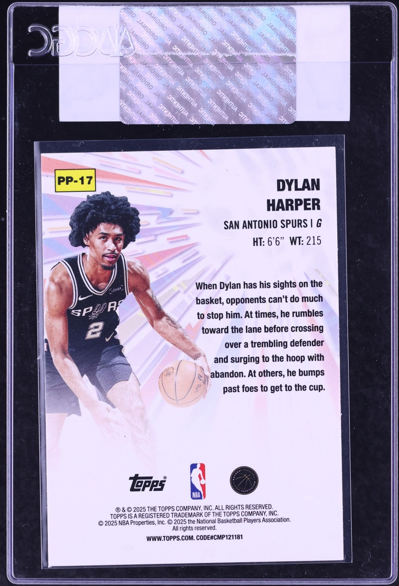 2025 Topps Power Players Dylan Harper ROOKIE #PP-17 CGC AUTH
