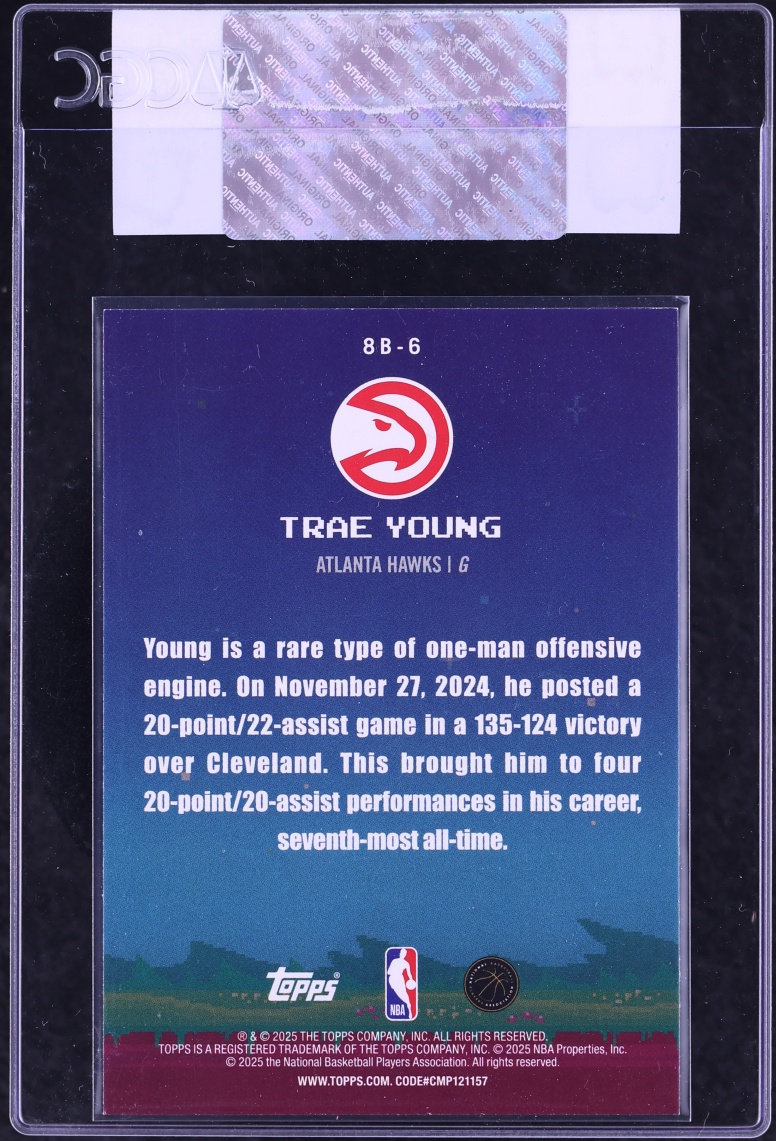 2025 Topps 8-Bit Ballers Trae Young #8B-6 CGC AUTH