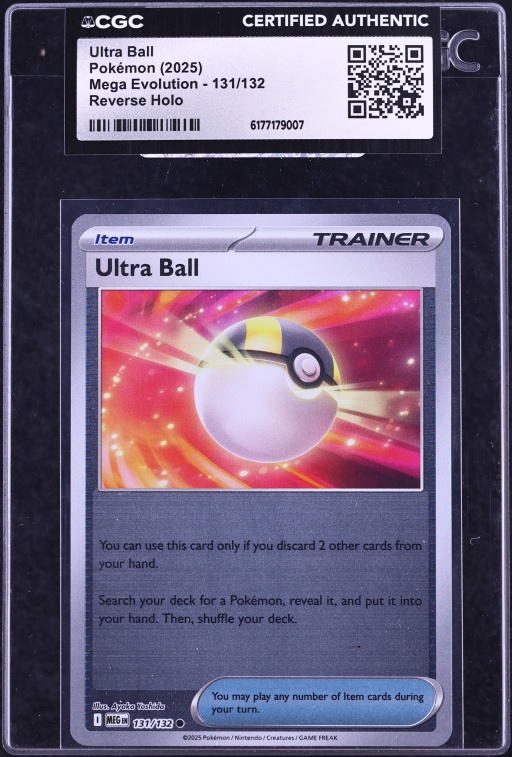 2025 Pokemon Mega Evolution Reverse Holo Ultra Ball #131 CGC AUTH