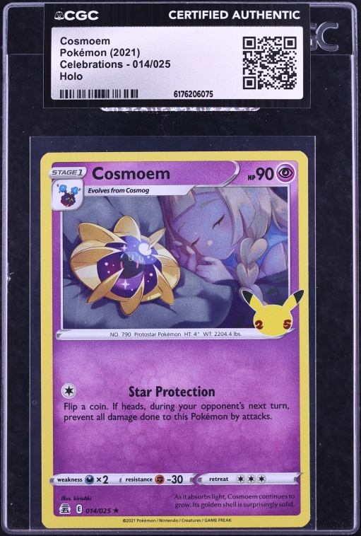 2021 Pokemon Sword & Shield Celebrations Holo Cosmoem #14 CGC AUTH