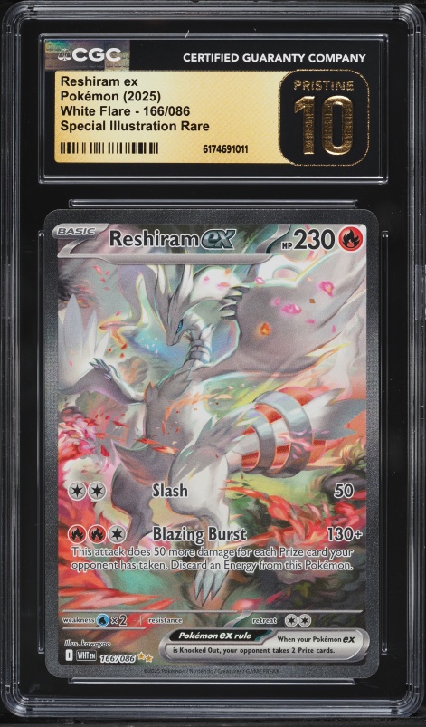 2025 Pokemon Scarlet & Violet White Flare BWR Reshiram ex #173 PSA