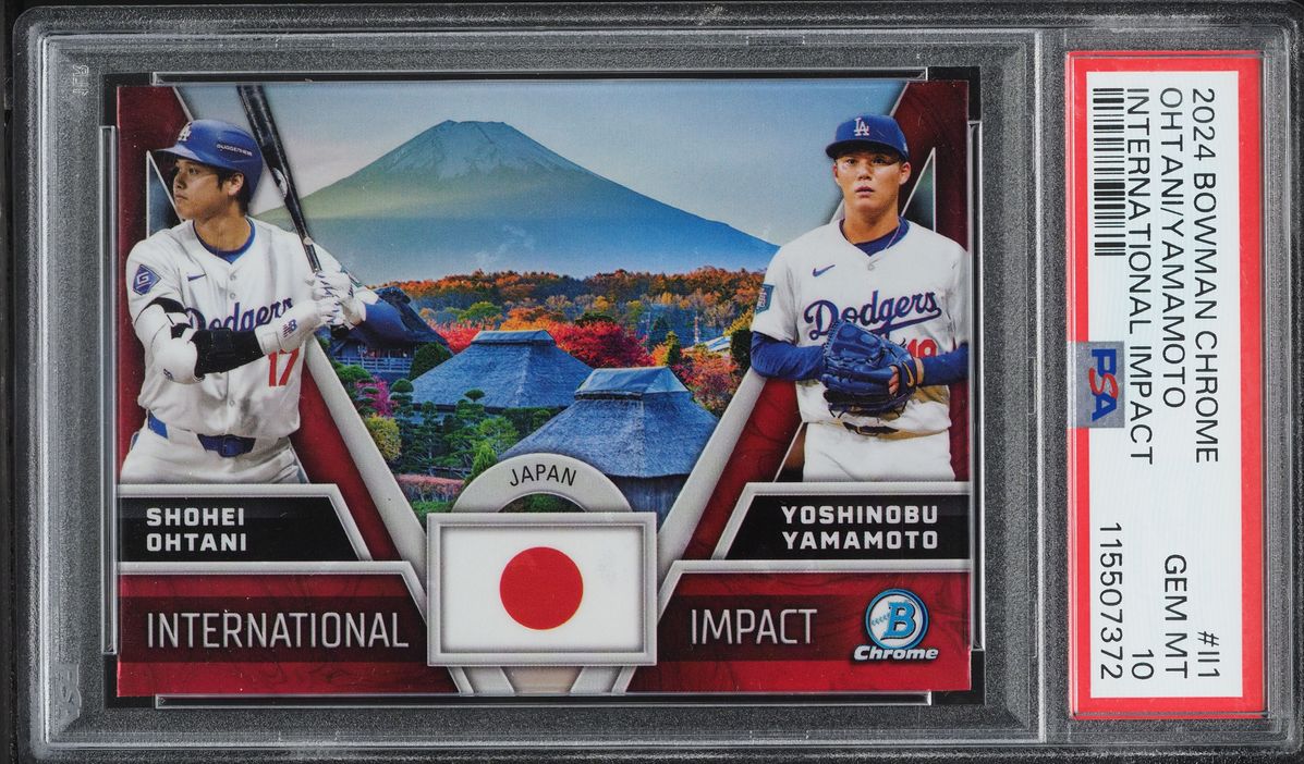 2024 Bowman Chrome International Impact Shohei Ohtani Yoshinobu Yamamoto ROOKIE #II-4 PSA 10