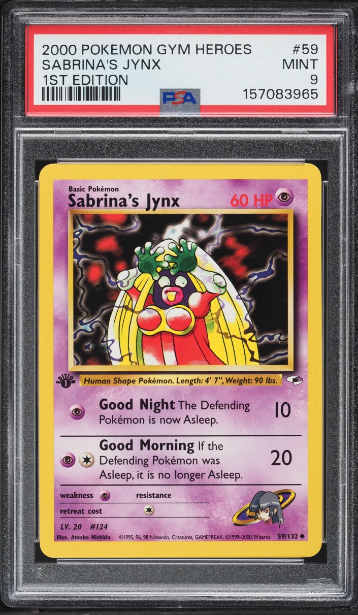 2000 Pokemon Gym Heroes 1st Edition Sabrina's Jynx #59 PSA 9 MINT