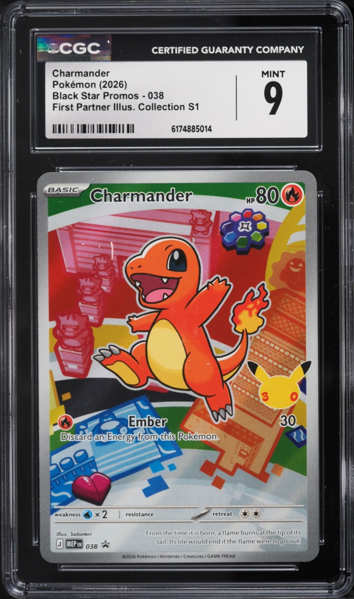 2026 Pokemon Mega Promo First Partner Illustration S1 Full Art Charmander #38 CGC 9 MINT