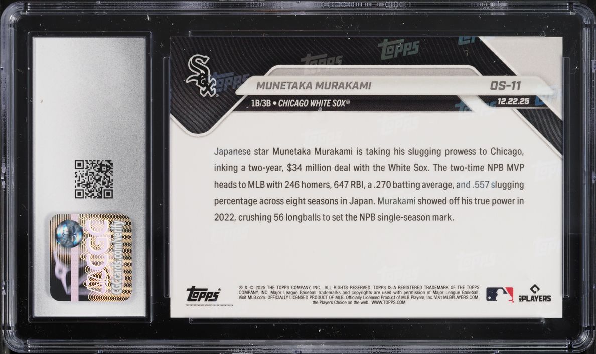 2025 Topps Now Off Season Munetaka Murakami ROOKIE #OS-11 CGC 10 GEM MINT