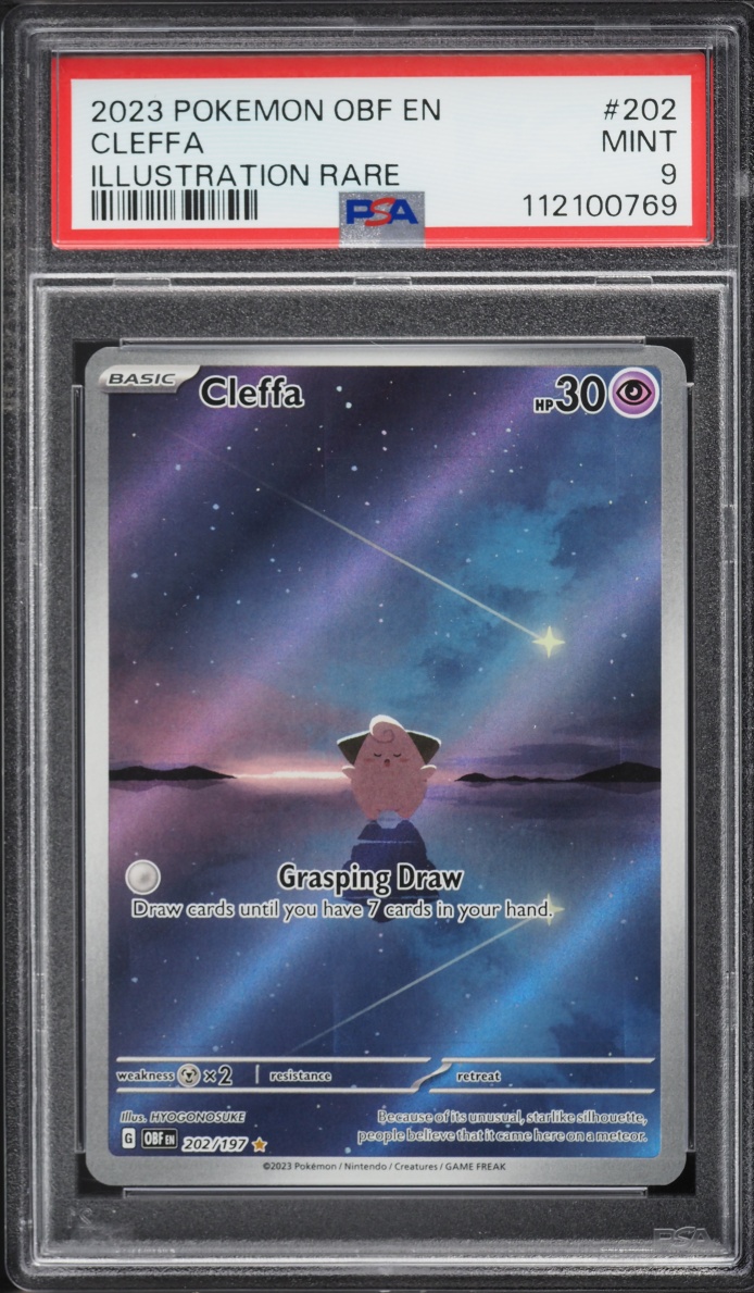 2023 Pokemon Scarlet & Violet Obsidian Flames IR Cleffa #202 PSA 9 MINT