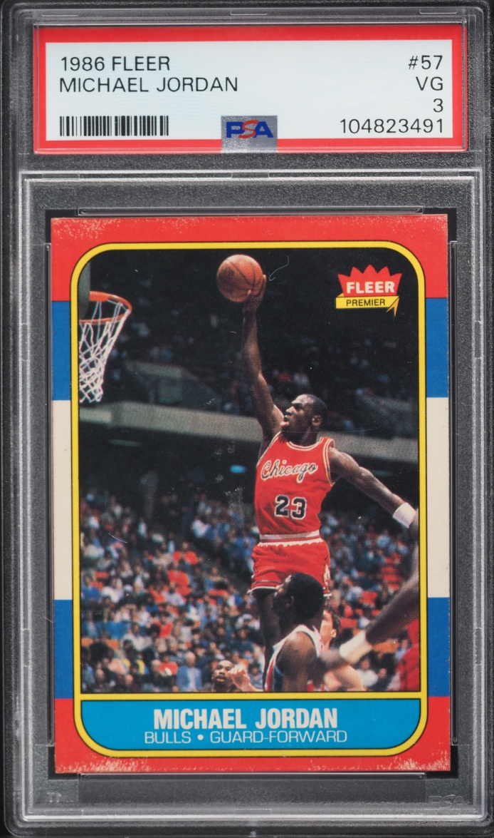 1986 Fleer Basketball Michael Jordan ROOKIE #57 PSA 3 VG