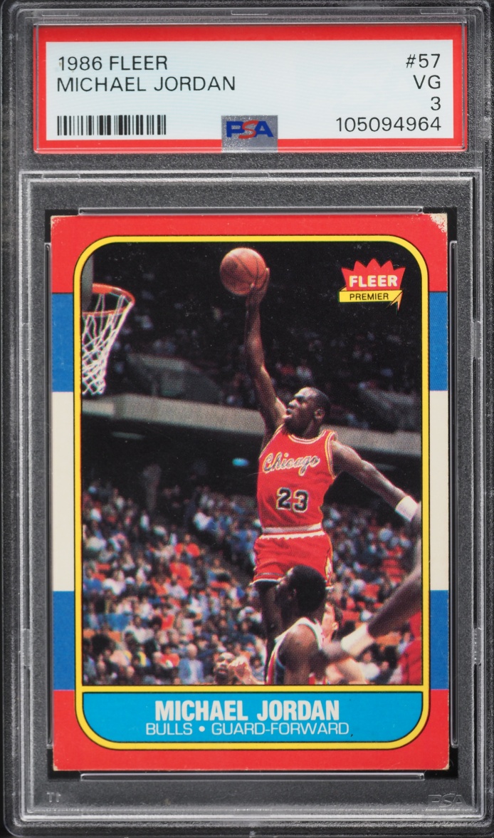 1986 Fleer Basketball Michael Jordan ROOKIE #57 PSA 3 VG