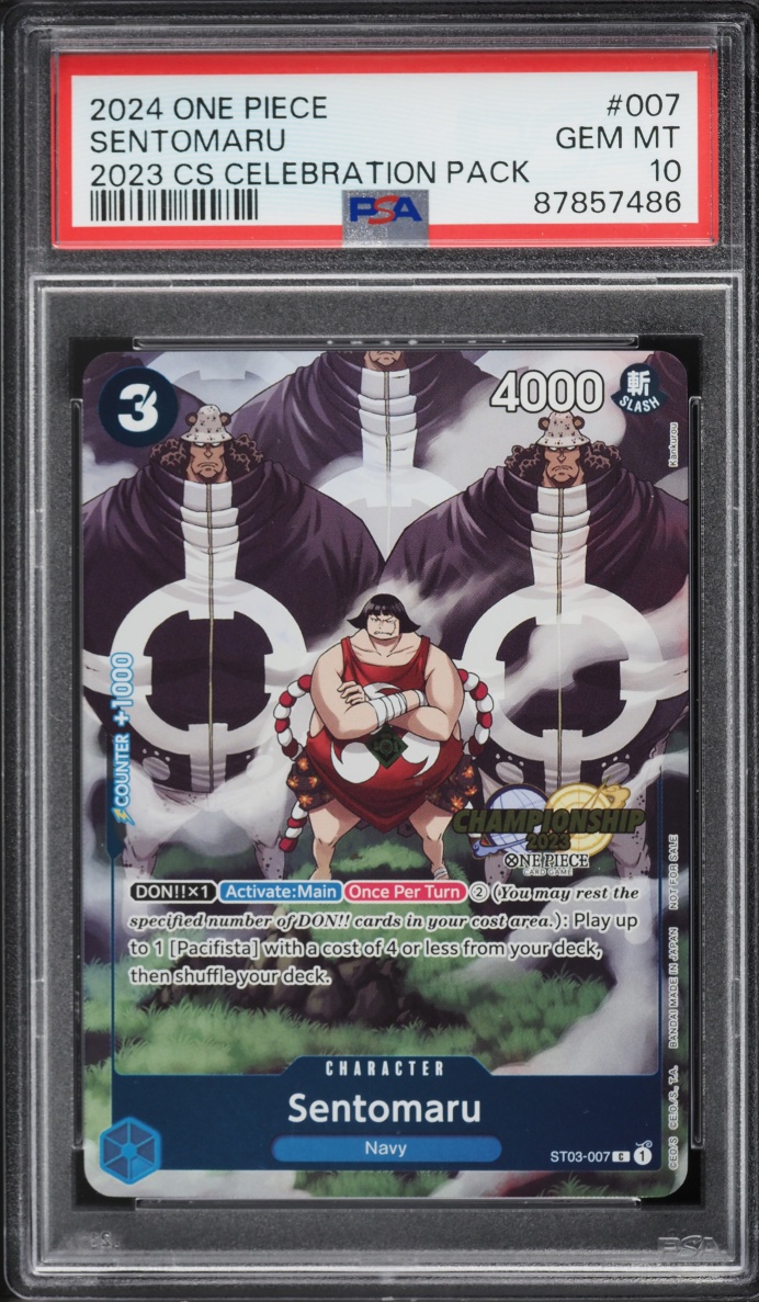2024 One Piece Championship '23 Celebration Pack Sentomaru #007 PSA 10 GEM MINT