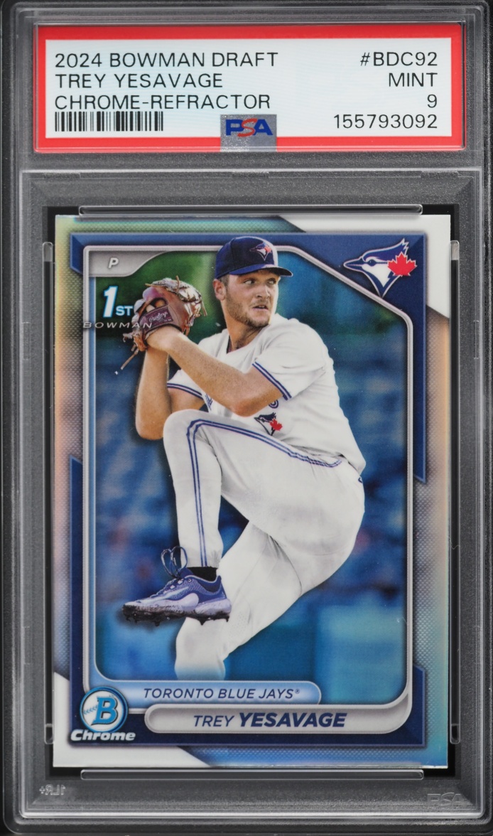2024 Bowman Chrome Draft Refractor Trey Yesavage PROSPECT #BDC-92 PSA 9 MINT
