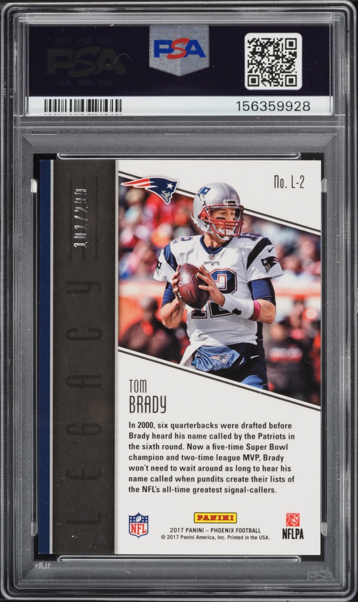 2017 Panini Phoenix Legacy Red Tom Brady /299 #L-2 PSA 9 MINT