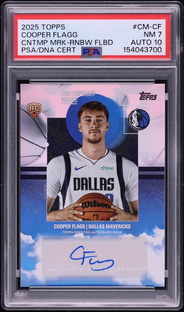 2025 Topps Contemporary Marks Rainbow Foilboard Cooper Flagg RC AUTO DNA 10 #CM-CF PSA 7 NRMT
