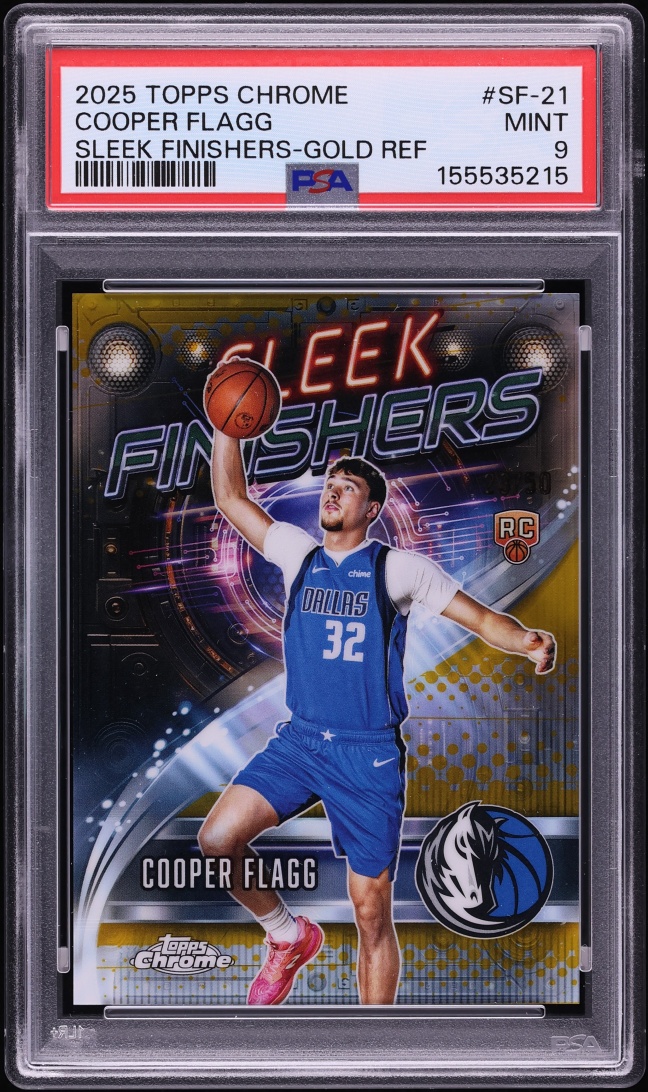 2025 Topps Chrome Sleek Finishers Gold Refractor Cooper Flagg ROOKIE /50 #SF-21 PSA 9 MINT