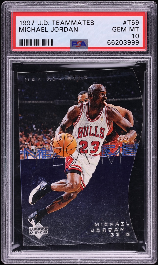 1997 Upper Deck Teammates Die-Cut Michael Jordan #T59 PSA 10 GEM MINT