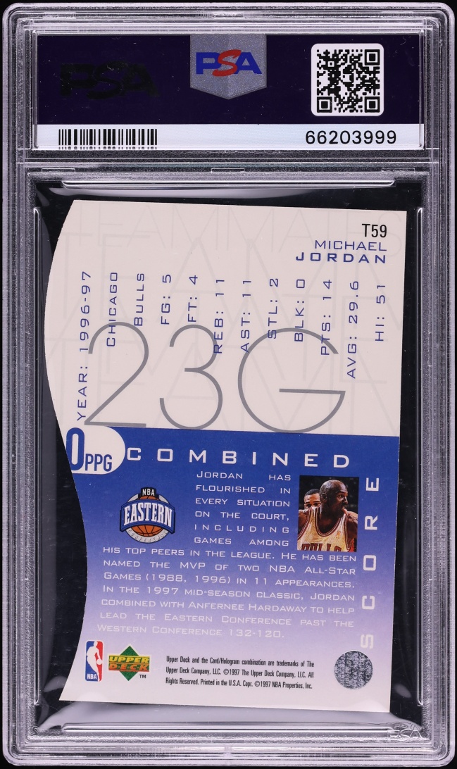 1997 Upper Deck Teammates Die-Cut Michael Jordan #T59 PSA 10 GEM MINT