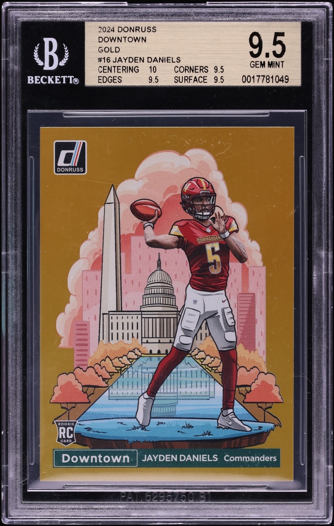 2024 Donruss Downtown Gold Jayden Daniels ROOKIE /10 #16 BGS 9.5 GEM MINT