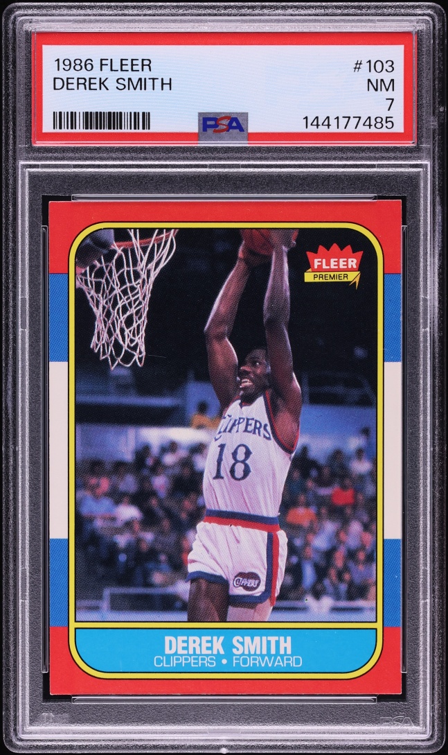 1986 Fleer Basketball Derek Smith #103 PSA 7 NRMT