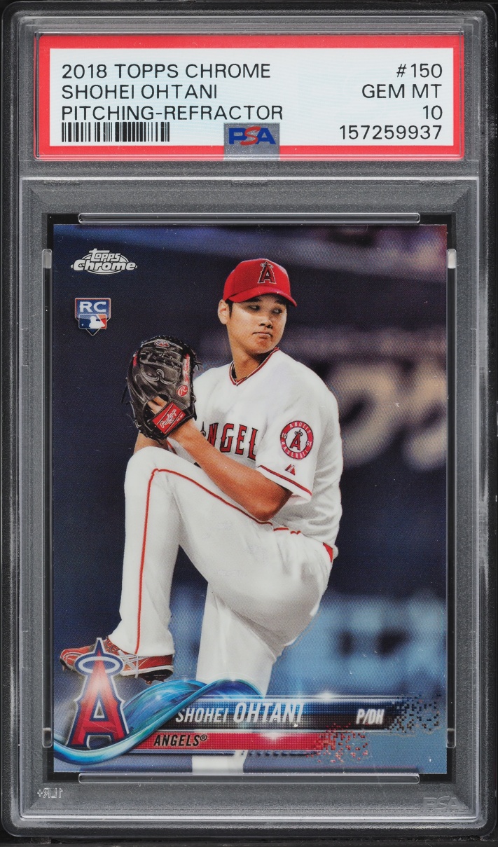 2018 Topps Chrome Refractor Pitching Shohei Ohtani ROOKIE #150 PSA 10 GEM MINT
