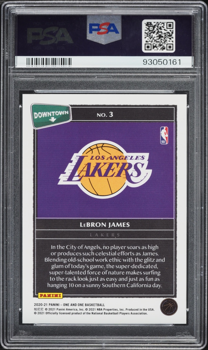 2020 Panini One And One Downtown LeBron James #3 PSA 9 MINT