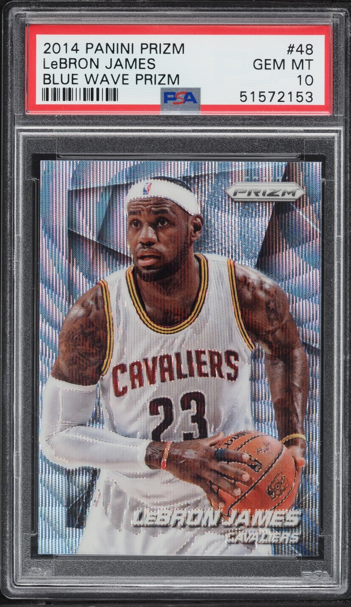 2014 Panini Prizm Blue Wave LeBron James #48 PSA 10 GEM MINT