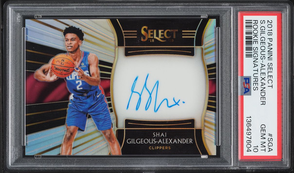 2018 Select Signatures Shai Gilgeous-Alexander ROOKIE AUTO /199 #RS-SGA PSA 10 GEM MINT