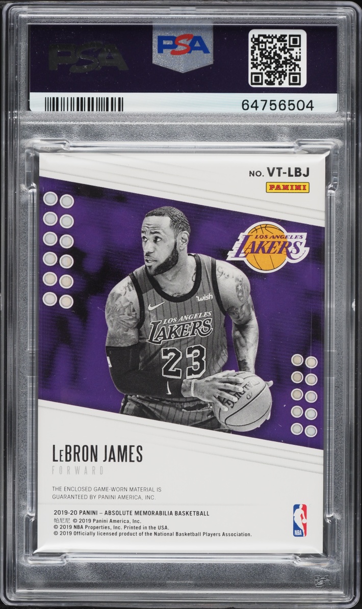 2019 Absolute Tools Of The Trade Veteran Level 2 Dual LeBron James PATCH /25 #LBJ PSA 8 NM-MT