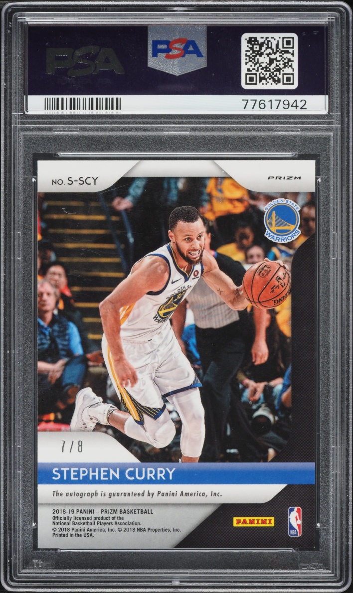 2018 Panini Prizm Choice Green Stephen Curry AUTO /8 #SSCY PSA 9 MINT