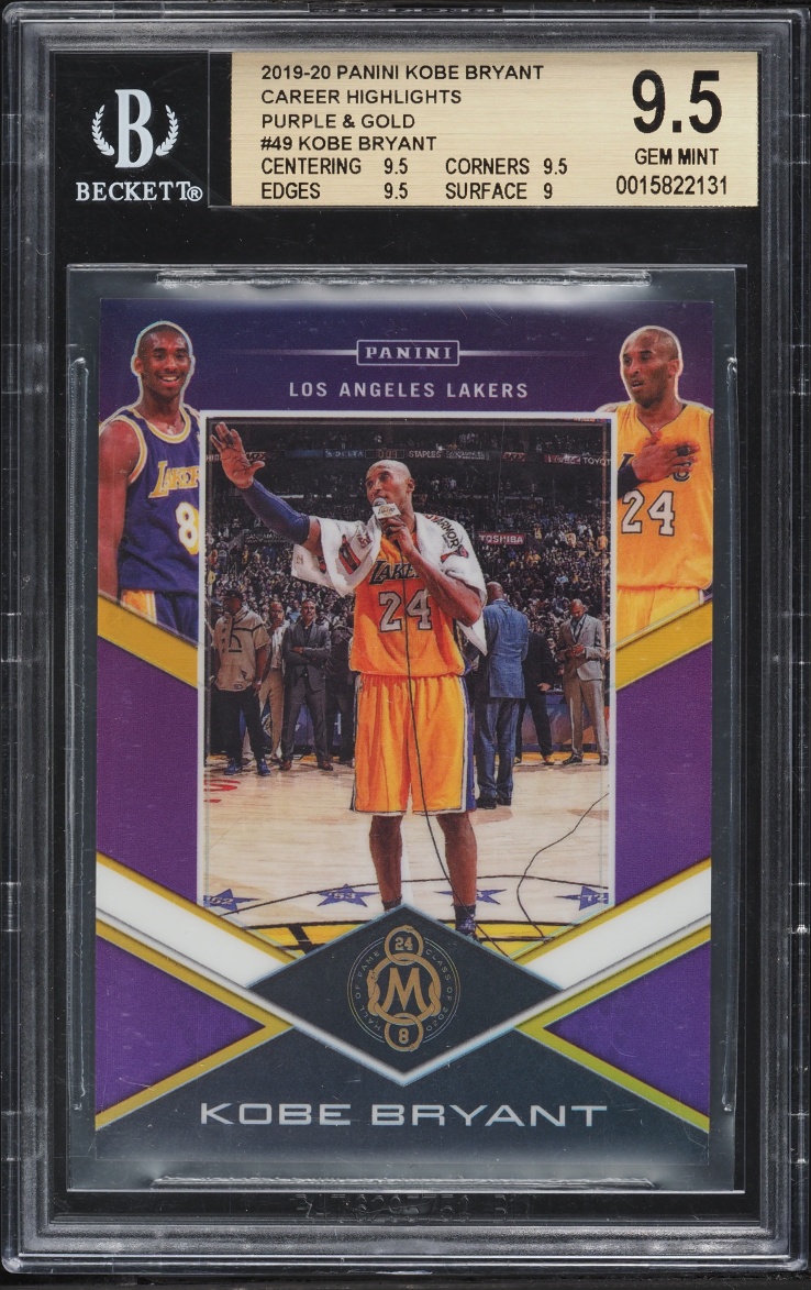 2019 Panini Kobe Bryant Career Highlights Purple & Gold Kobe Bryant /20 #49 BGS 9.5 GEM MINT