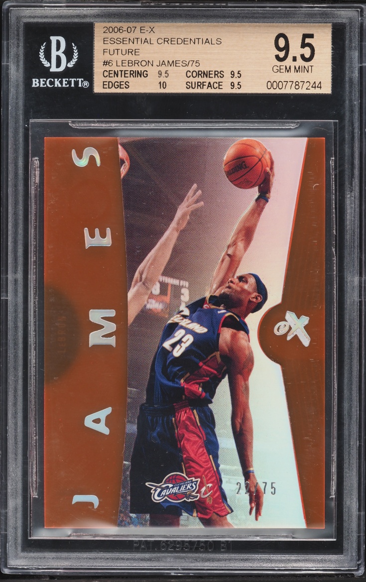 2006 Fleer E-X Essential Credentials Future LeBron James /75 #6 BGS 9.5 GEM MINT
