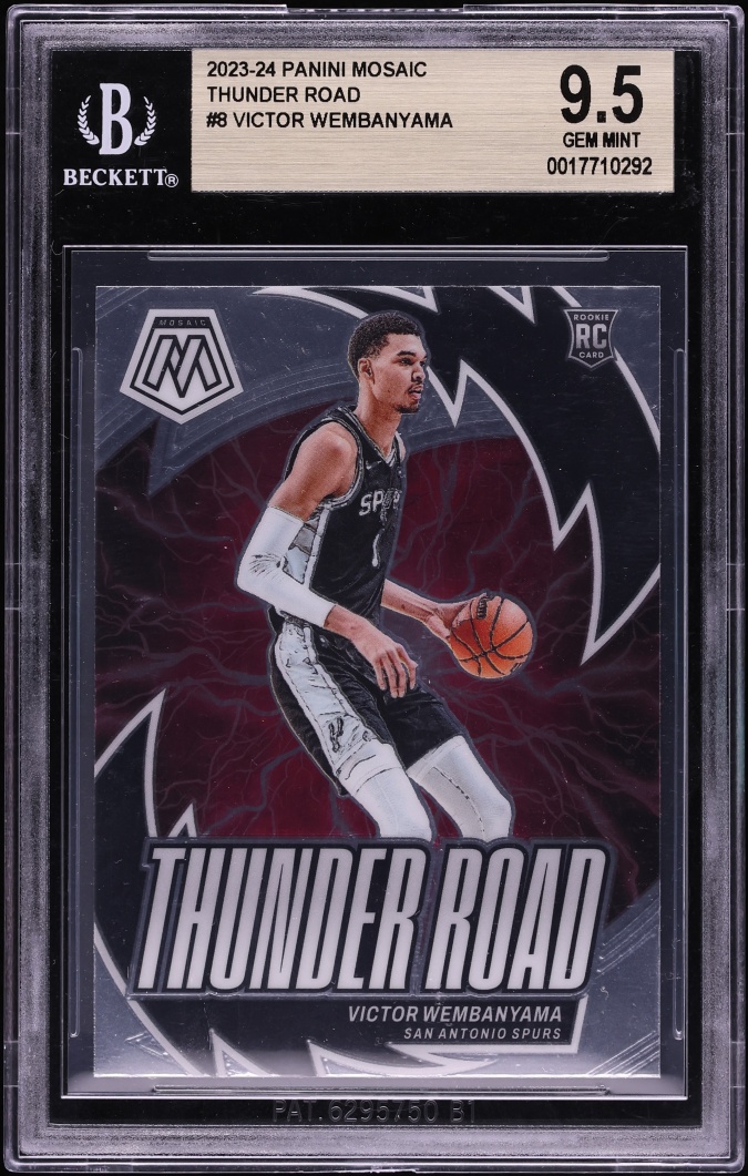 2023 Panini Mosaic Thunder Road Victor Wembanyama ROOKIE #8 BGS 9.5 GEM MINT