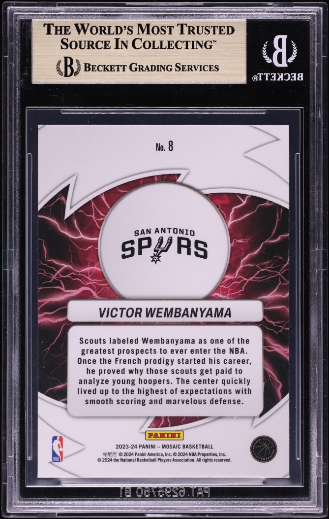 2023 Panini Mosaic Thunder Road Victor Wembanyama ROOKIE #8 BGS 9.5 GEM MINT