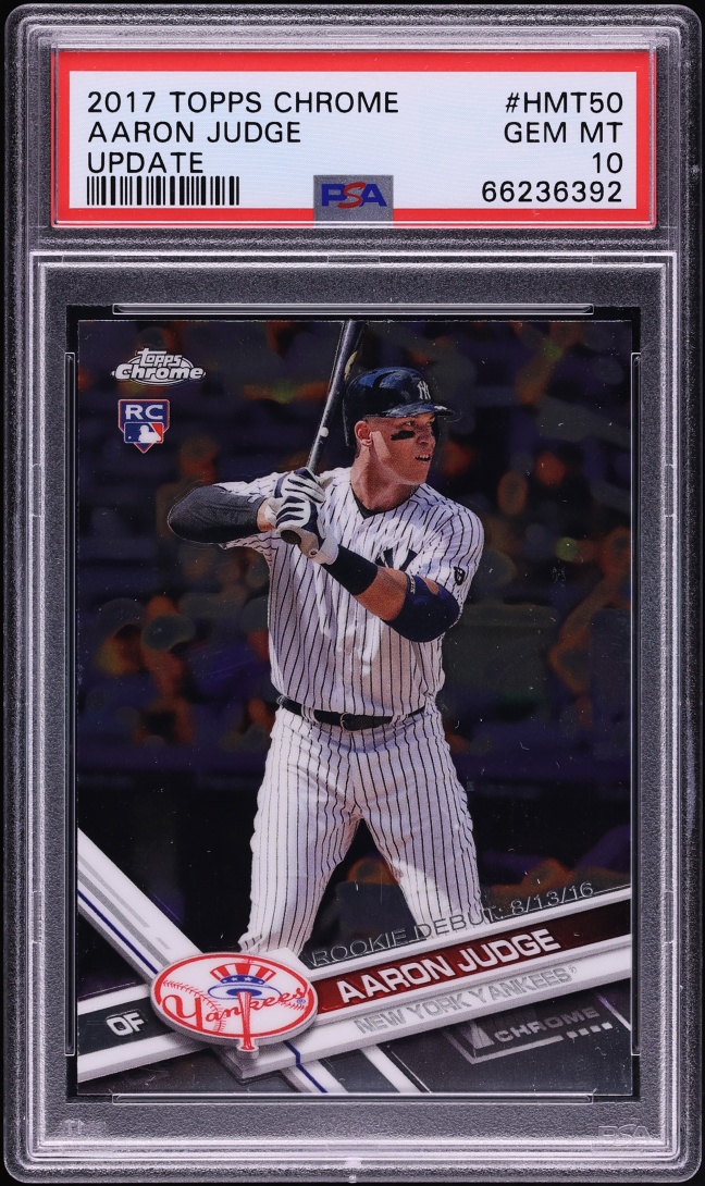 2017 Topps Chrome Update Aaron Judge ROOKIE #HMT50 PSA 10 GEM MINT