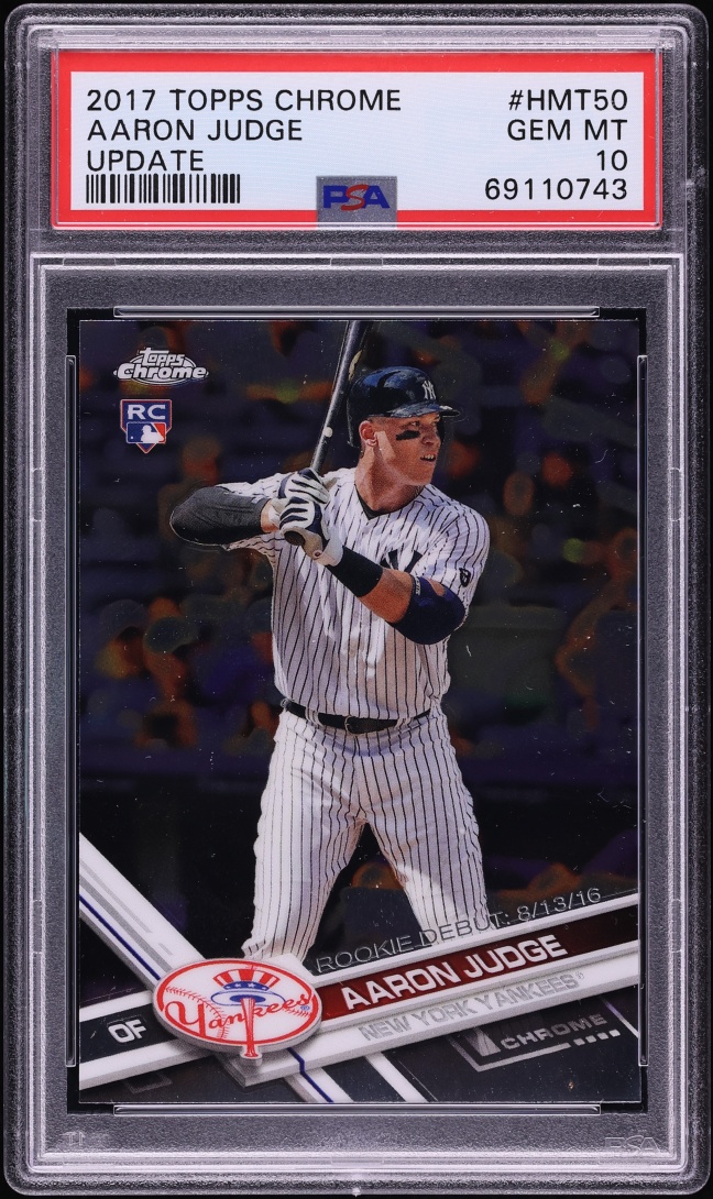 2017 Topps Chrome Update Aaron Judge ROOKIE #HMT50 PSA 10 GEM MINT