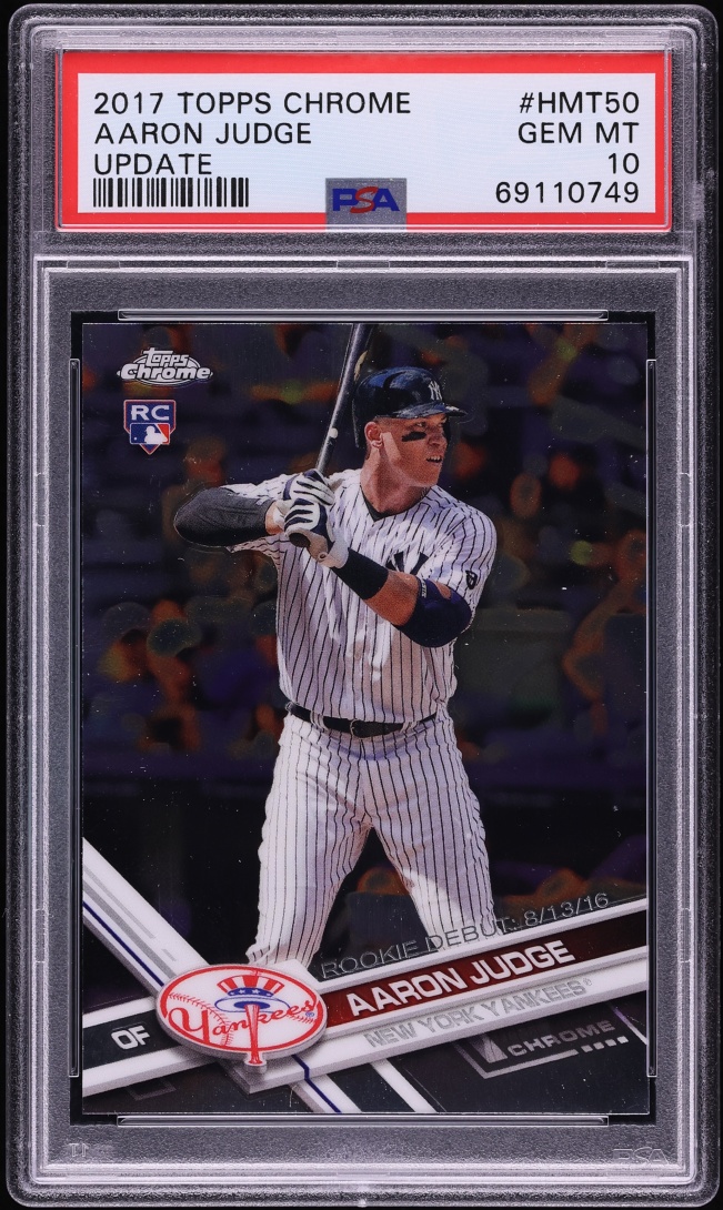 2017 Topps Chrome Update Aaron Judge ROOKIE #HMT50 PSA 10 GEM MINT