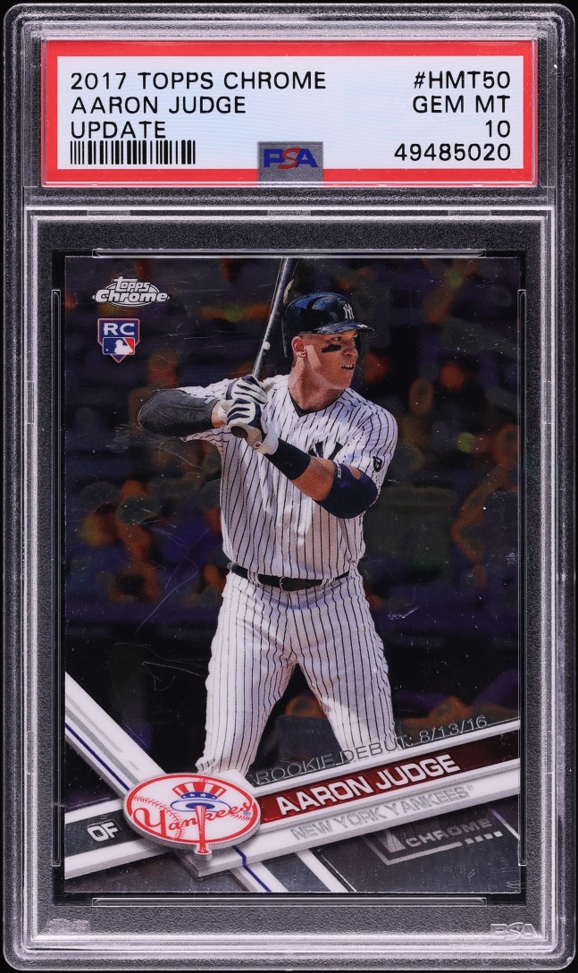 2017 Topps Chrome Update Aaron Judge ROOKIE #HMT50 PSA 10 GEM MINT