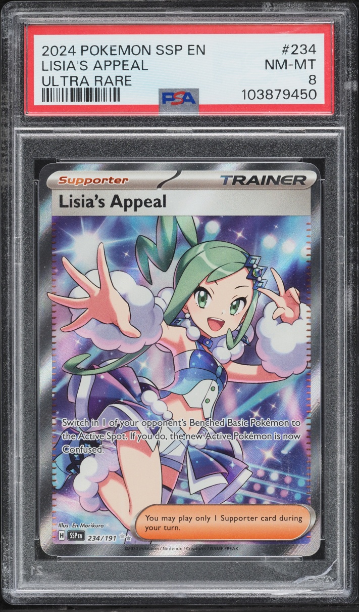 2024 Pokemon Scarlet & Violet Surging Sparks Full Art Lisia's Appeal #234 PSA 8 NM-MT