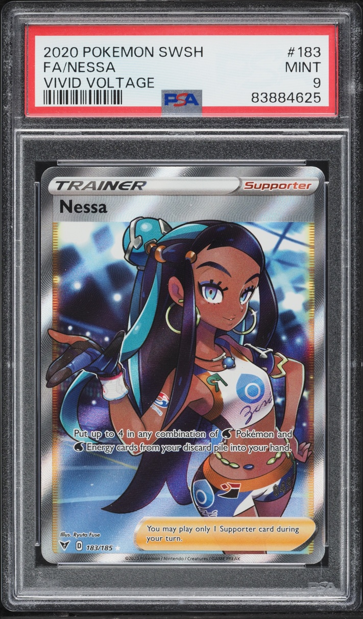 2020 Pokemon Sword & Shield Vivid Voltage Full Art Nessa #183 PSA 9 MINT