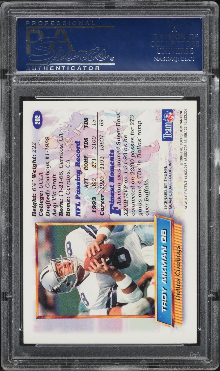 1994 Finest Refractors Troy Aikman #202 PSA 9 MINT
