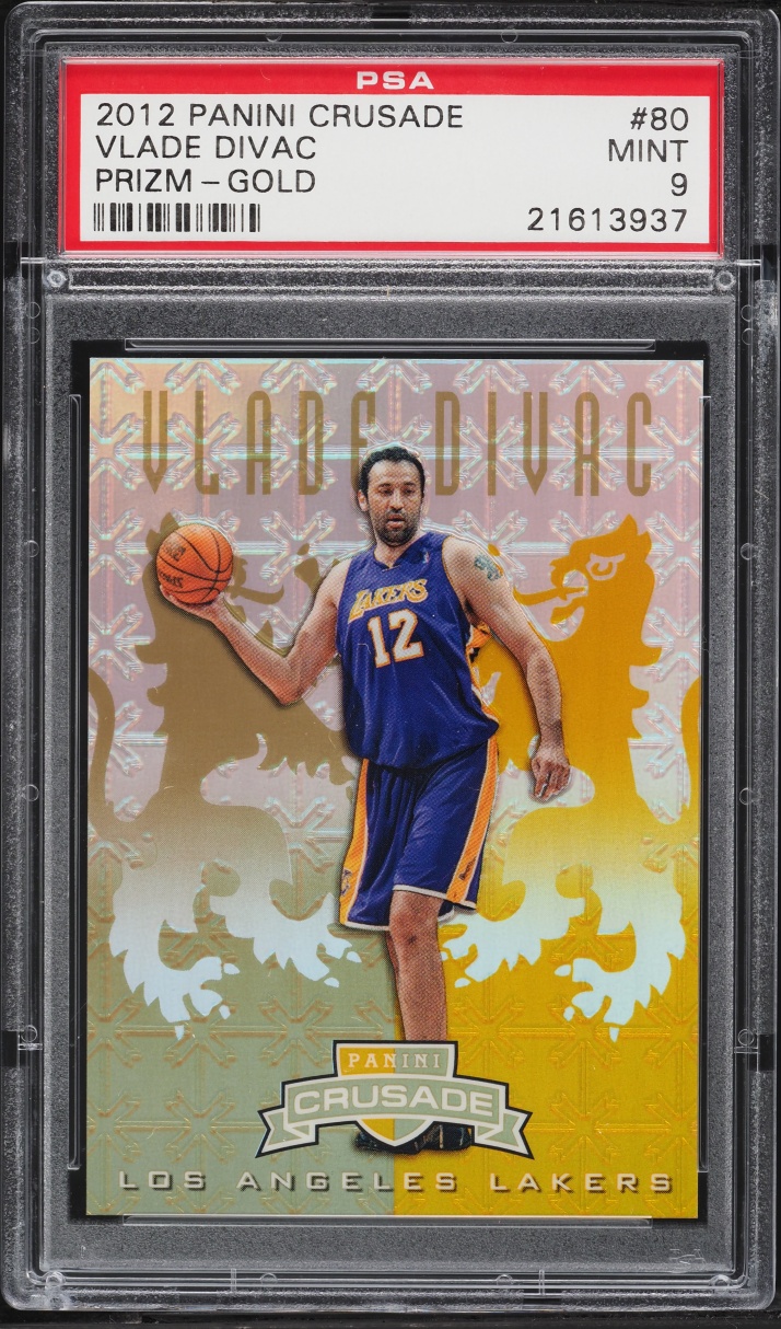 2012 Panini Crusade Prizm Gold Vlade Divac /10 #80 PSA 9 MINT