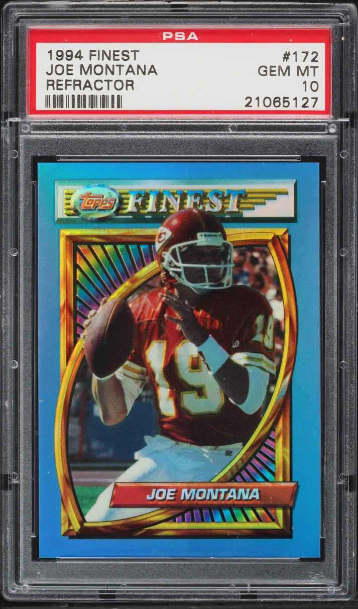 1994 Finest Football Refractor Joe Montana #172 PSA 10 GEM MINT