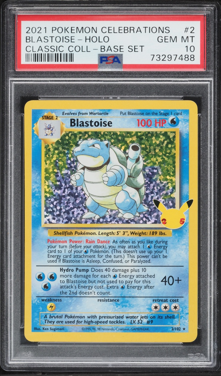 2021 Pokemon Sword & Shield Celebrations Classic Collection Holo Blastoise #2 PSA 10 GEM MINT