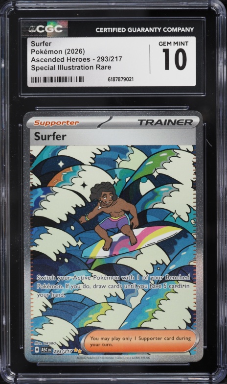 2026 Pokemon Mega Evolution Ascended Heroes SIR Surfer #293 CGC 10 GEM MINT