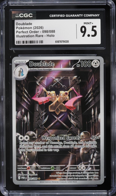 2026 Pokemon Mega Evolution Perfect Order IR Doublade #98 CGC 9.5 MINT+