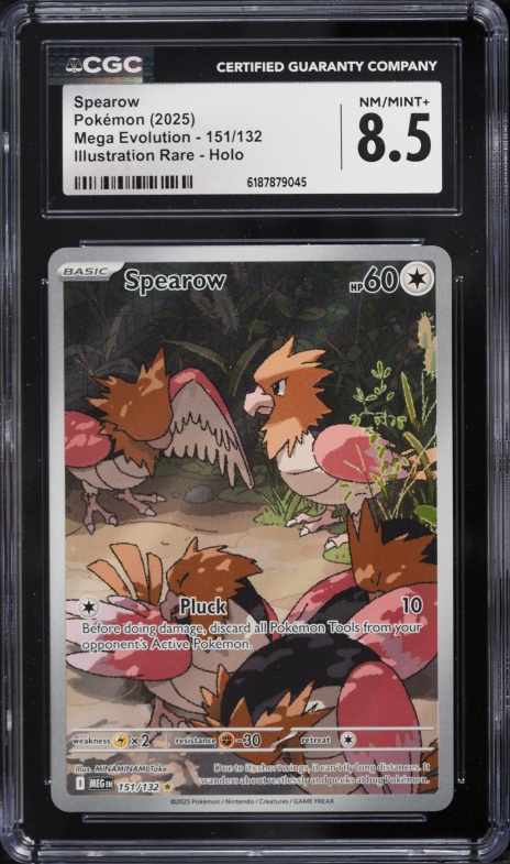 2025 Pokemon Mega Evolution IR Spearow #151 CGC 8.5 NM-MT+