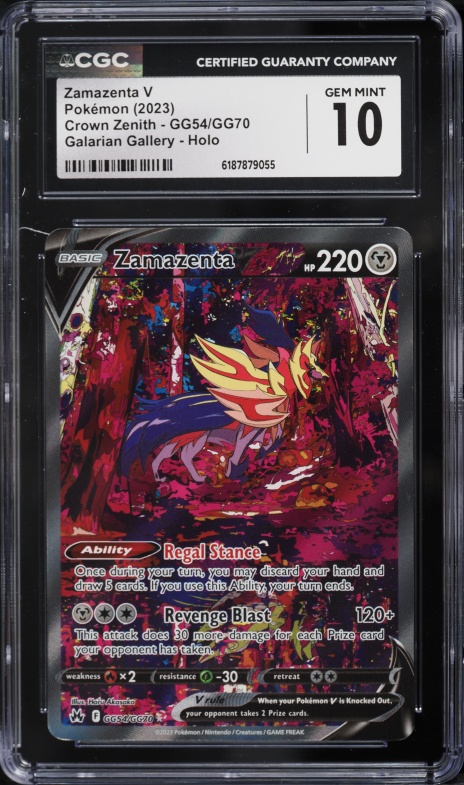 2023 Pokemon SWSH Crown Zenith Galarian Gallery Full Art Zamazenta V #GG54 CGC 10 GEM MINT