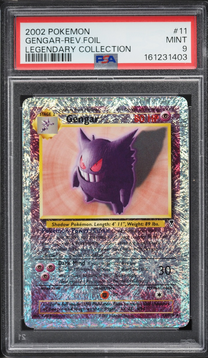 2002 Pokemon Legendary Collection Reverse Holo Gengar #11 PSA 9 MINT