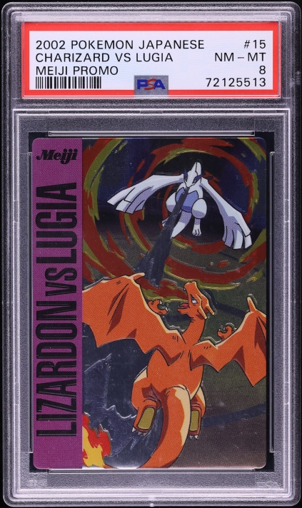 2002 Pokemon Japanese Meiji Promo Charizard Vs Lugia #15 PSA 8 NM-MT