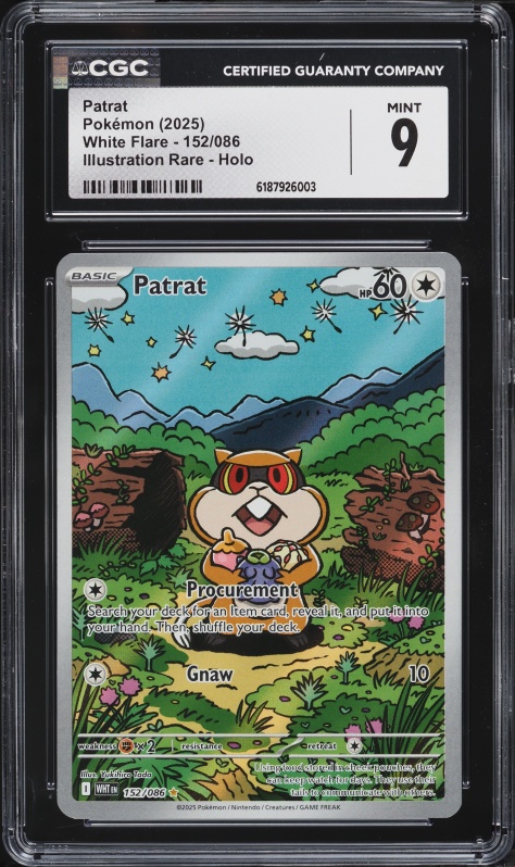 2025 Pokemon Scarlet & Violet White Flare IR Patrat #152 CGC 9 MINT