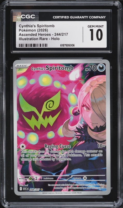 2026 Pokemon Mega Evolution Ascended Heroes IR Cynthia's Spiritomb #244 CGC 10 GEM MINT