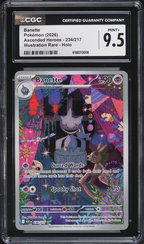 2026 Pokemon Mega Evolution Ascended Heroes IR Banette #234 CGC 9.5 MINT+